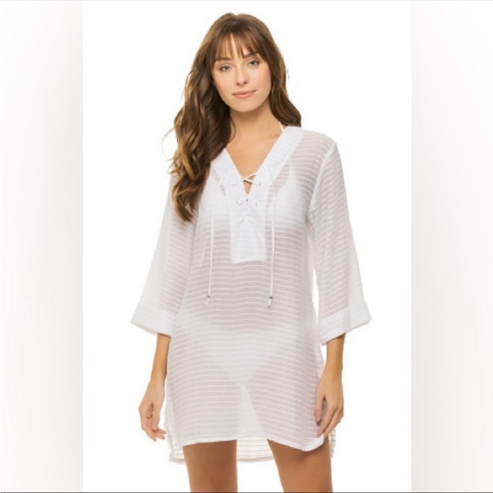 J. Valdi Women's Santa Barbara Laceup Tunic Coverup